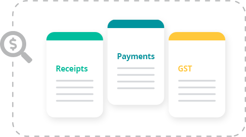 Who knew your cashflow could look so good. In real-time too! Gain immediate clarity over your net business. Take control by keeping track of receipts, payments and GST. Watch your net position change real-time.