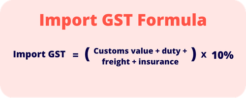 Import GST Formula Import tax Australia calculation