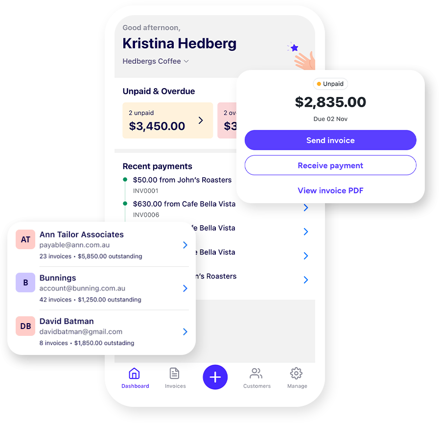 Invoices App Header Reckon invoice app
