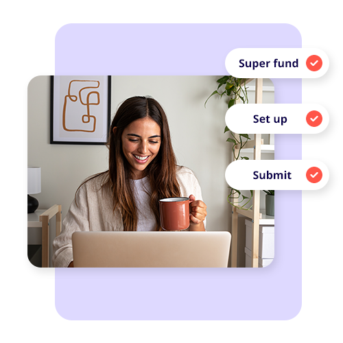 Compliant Woman on tablet reviewing their employee's super contribution