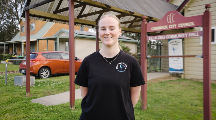 Sophie Out Front Of Dance Hall