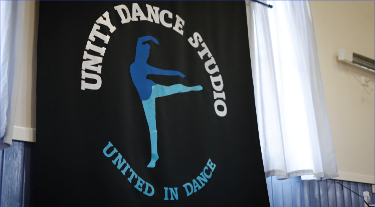 Logo banner in dance studio