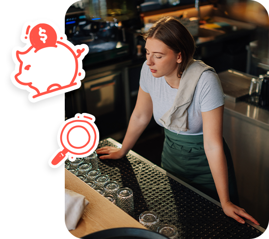 Payslip Errors Header Boomers vs Zoomers. A boomer and zoomer drink coffee together