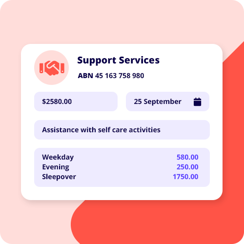 Invoice template example image. Sunset cakery, ABN 36 123 456 789. $840, 20 August. Item: wedding cake. Description: Thank you for supporting my small biz! x