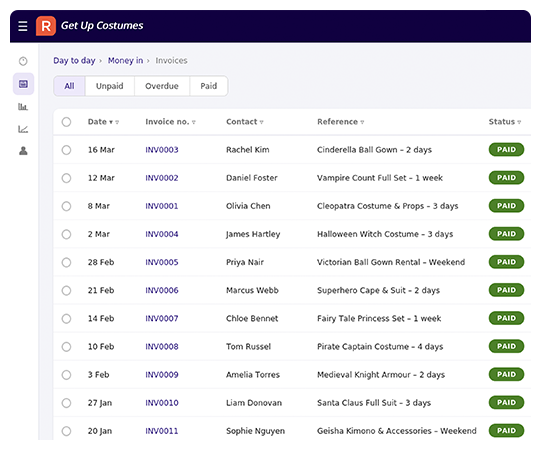 Online invoices