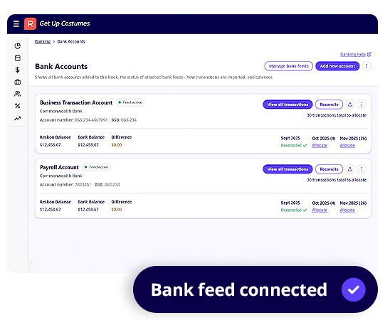 Bank feeds & reconciliation