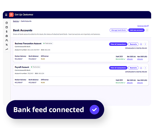 Bank feeds & reconciliation