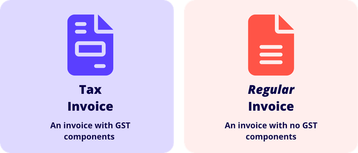 Tax invoice charges GST, regular invoice doesn't