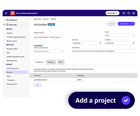 Project Management Who knew your cashflow could look so good. In real-time too! Gain immediate clarity over your net business. Take control by keeping track of receipts, payments and GST. Watch your net position change real-time.