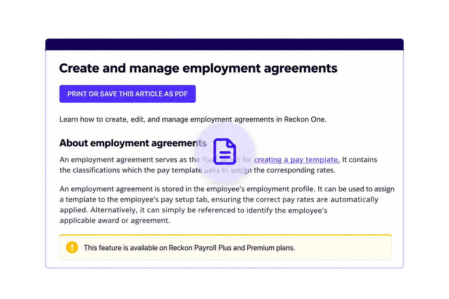 Employment Agreements UI Card