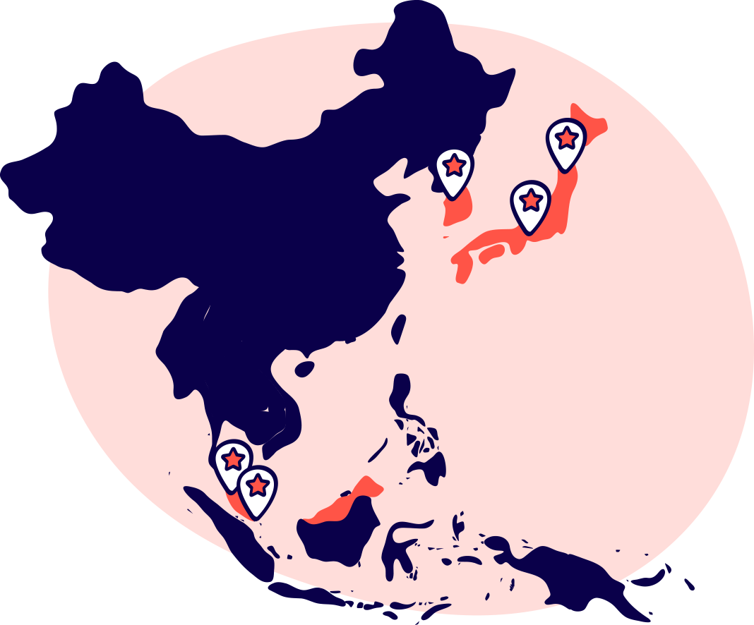 Australian map with an up arrow and highlighting regional towns