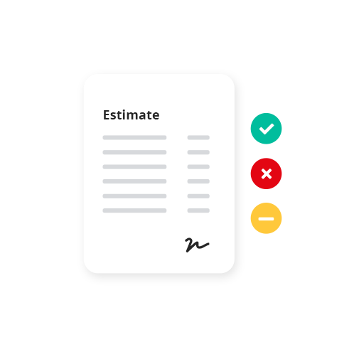 Easy estimates  The Estimates Workflow, available as part of the Invoices module in Reckon One, allows you to easily create and send estimates to your clients in real time.  You are then able to track pending invoices against their expiry date, and convert the status of the estimate to an accepted, declined or closed invoice once the client responds.